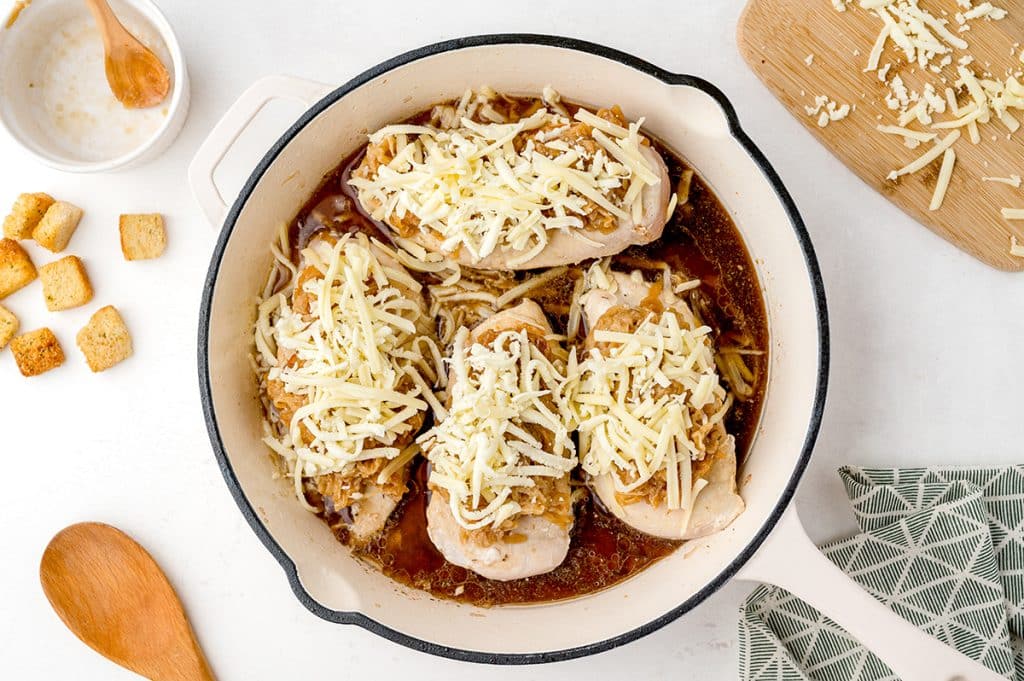 baked chicken topped with cheese